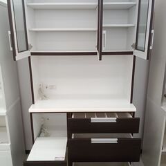 ★ジモティ割あり★  レンジボード ダークブラウン H201×D43×W100 クリーニング済み HJ760