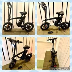 超美品】フル電動自転車 14インチ ディスクブレーキ 10ah大容量 
