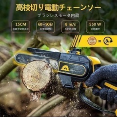 電動チェーンソー 電動 高枝切り バッテリー2つ ！ 1台3役