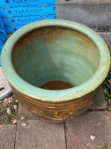 ◎お値下げしました‼️ ピータン 甕 壺 メダカ 陶器 植物鉢 金魚鉢 メダカ ビオトープ