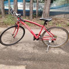 【Ferrari 後輪タイヤ・チューブ新品！】サスペンション付き　3×7速　700×32cクロスバイク　レッド×ホワイト Ferrari 後輪タイヤ・チューブ新品！】サスペンション付き 3×7速 700