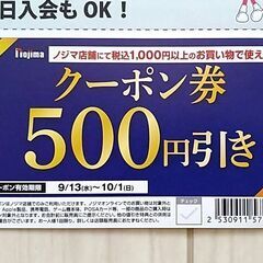 ノジマ nojima 500円引きクーポン券 家電量販店