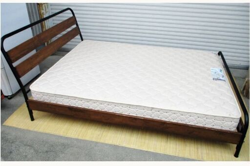 ニトリ　ダブルベッド　すのこベッドフレーム　Dフレーム　VT003　フランスベッド　マットレス付き　DELUXE　寝具