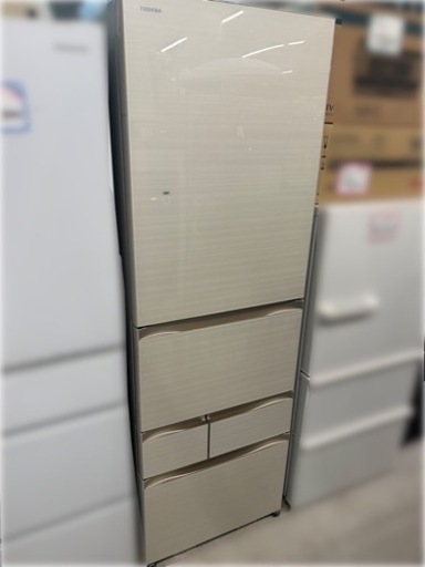 ガラストップ　Toshiba 冷蔵庫　465L GR-R470GW(ZC)