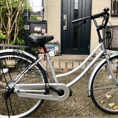 【ネット決済】26型 シルバーの自転車 格安自転車