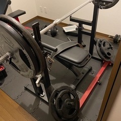 足立区！26日まで！購入価格約8万円！ベンチプレスセット！ 110kg ボディーメーカープレート 引き取り限定
