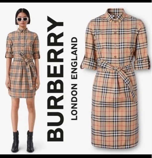 発送可！Burberry ワンピース　チェック　シャツワンピース