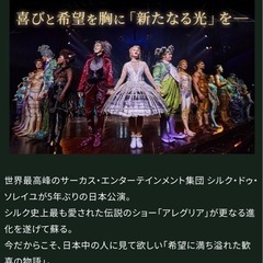 アレグリア 9月28日 S席 Cブロック 他の日程、席種もあります