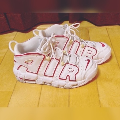 NIKE エアモアアップテンポホワイト/バーシティレッド26cm