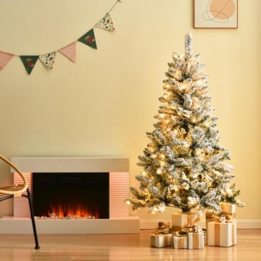 ホワイトクリスマスツリー 北欧 120cm 雪化粧 クリスマス LEDライト付　スノー