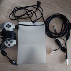 PS2 本体ジャンク品・コード・リモコン