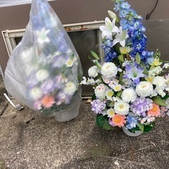 ブリザードフラワーセット　生花造花　鉢付き