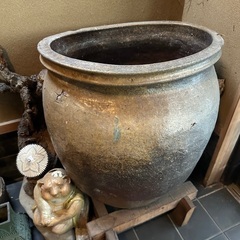 大きな骨董水瓶、玄関用、常滑焼