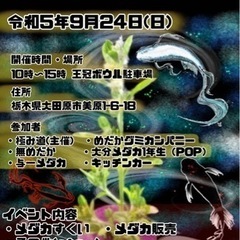 9月24日日曜日に大田原市の王冠ボウルでメダカイベントやります！