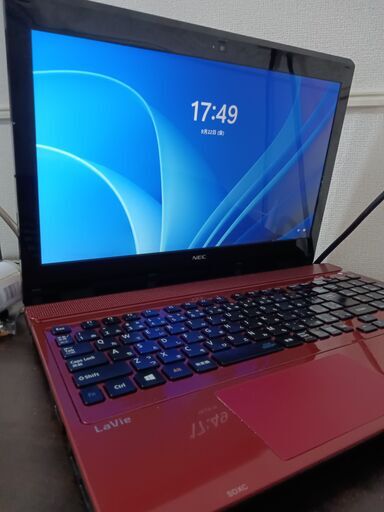 綺麗NEC赤　5世代Core i3 高速新品SSD480GG搭載　メモリ4G CD/DVD　軽量薄型スリムモデル　カメラ内蔵　大画面15.6インチ　　USB3.0 Wifi対応 106
