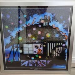 藤城清治 LED額縁フレーム セロ弾きゴーシュは動物病院のお医者さん