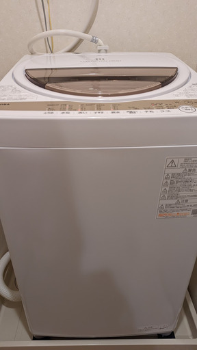 【受け渡し済み】21年製 6.0 KG TOSHIBA 東芝 ‎AW-6GM1(W)  縦型洗濯機 乾燥、予約機能付き ボディ幅52.0㎝ 使用感少