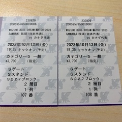 サッカー日本代表ペアチケット10/13新潟　最終値下げ！