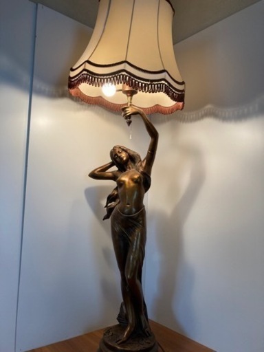 【栗山】希少 フロアスタンド アートスタンド H170cm女神 ビーナス ヴィーナス 照明 彫刻 ブロンズ風