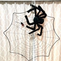 蜘蛛がリアル〜！ハロウィン　グッズ　ビッグサイズ　蜘蛛の巣＆蜘蛛