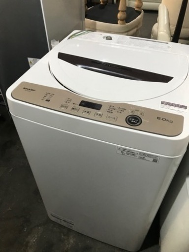 O2309-798 SHARP 全自動電気洗濯機 ES-GE6G-T 6.0kg 2023年製 動作確認済 現状お渡し