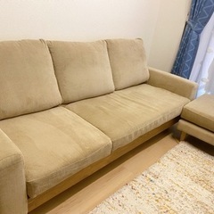 ニトリ　カウチソファ　アウロス2 3人掛け　L字型コーデュロイ　ベージュ ニトリ カウチソファ アウロス2 3人掛け L字型コーデュロイ ベージュ