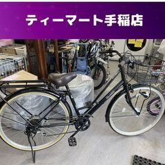 良品 26インチ 6段変速 LEDライト 自転車  カゴ 荷台 ...