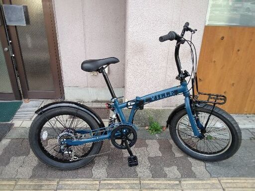 美品☆VILLE[ヴィレ]20型 折り畳みFATBIKE リアサスペンション/外装6段/ネイビー