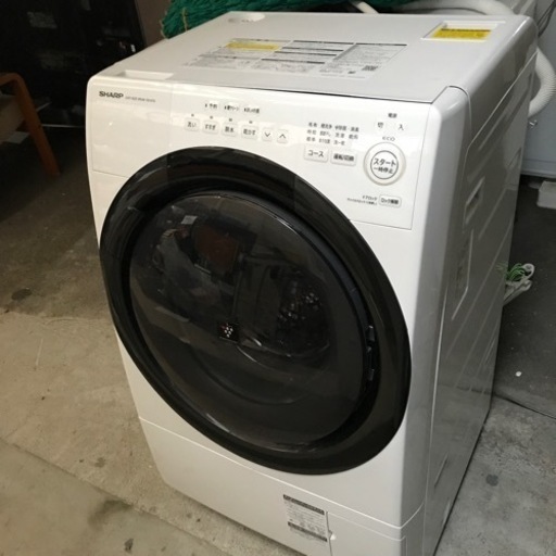 ロ2309-819 SHARP ドラム式電気洗濯乾燥機 ES-S7G-WR 2022年製 7kg 動作確認済 現状お渡し