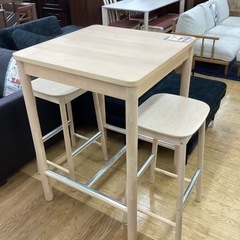 KI-76【新入荷 リサイクル品】IKEA ロッニンゲ バーチ材 バーテーブル3 