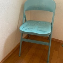 折り畳みチェア　ターコイズ　パイプ　椅子