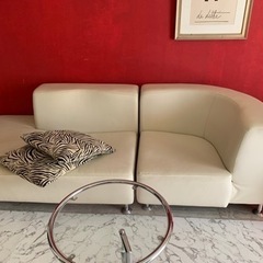 フジファニチャー　ゼブラ柄特注ソファー　オリジナルクッション2ケ付き