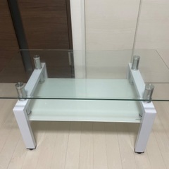 【無料】ガラステーブル 幅88cm 強化ガラス天板  