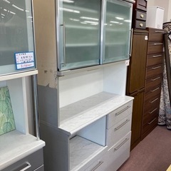 スリムレンジボード 白系 エナメル 幅60cm 鏡面 レンジボード 食器棚 