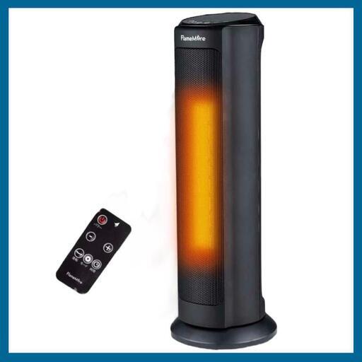 セラミック ヒーター 電気ファンヒーター タワー型 リモコン付き 1200W