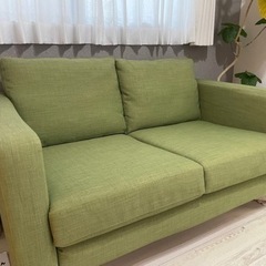 【IKEA】2人掛ソファ グリーン W141 D90 H80