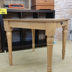 天然木 (タモ材) 引出し付き ダイニングテーブル3点セット (椅子2脚) リビングテーブル ナチュラル 木目模様■幅75㎝x奥行75㎝x高さ72㎝■近隣配送無料 買取帝国 朝霞店