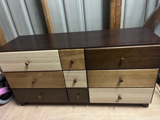 中村敬木工 ローチェスト 幅約120cm コンビ 収納 タンス d3448 大川家具】チェスト 120cm幅-2段 ルコッタ ブラウン [中村敬木工