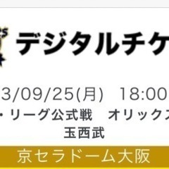 【ネット決済・配送可】9/25 オリックス vs 西武ライオンズ...
