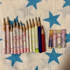 (お取引中)使いかけ2B鉛筆、青鉛筆、赤鉛筆、キャップ
