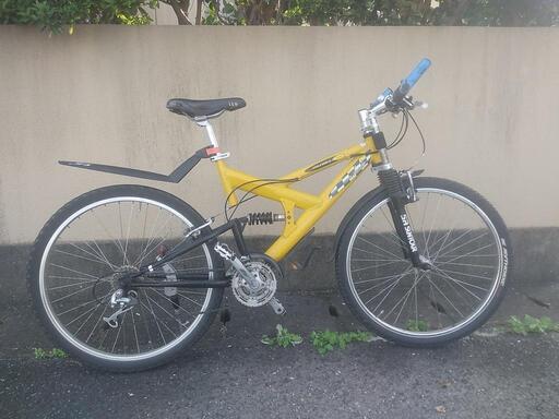 レア　オールド/26インチ　マウンテンバイク（前後サスペンション3×7段変速サイクルワールド製）