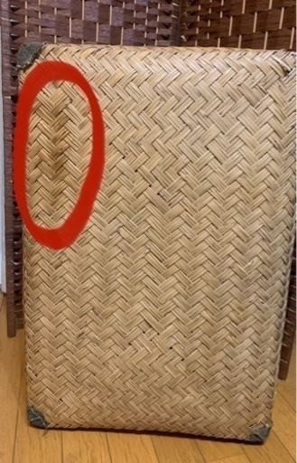 今週8,000円】【希少な昭和はじめの】「古い綺麗な竹編みの収納かご