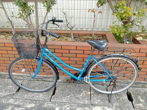 (chariyishy出品)27インチ　ママチャリ　メタリックブルー