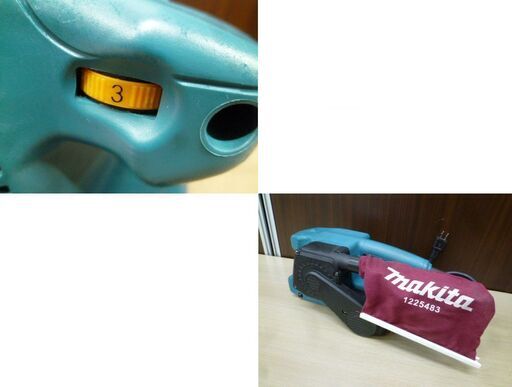 makita 76mm ベルトサンダ 9911 ダストバッグ付き 中古 通電・回転動作