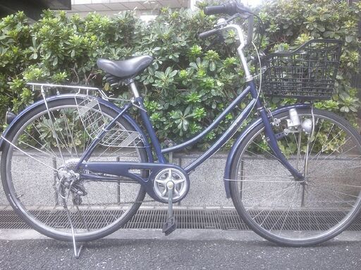 整備済み中古自転車　27インチ　税別￥7.980-　外装６段　軽快車　ブルー925