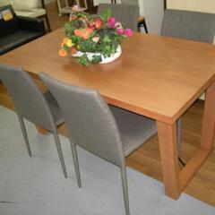 R076 PACCO パッコ ダイニングテーブル＆ TOCOM ライブ スタッキングチェアセット、幅140cm USED・美品