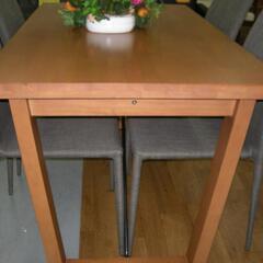 R076 PACCO パッコ ダイニングテーブル＆ TOCOM ライブ スタッキングチェアセット、幅140cm USED・美品