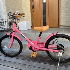 子供の自転車　ピンク　おそらく18インチ