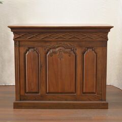 【ヤ取終了12/1】≪zyt1128ジ≫ アンティーク調カウンターテーブル 木製レジカウンター 幅128cm 50x25in キャッシャー/バーカウンター 50721-10