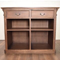 【ヤ取終了12/1】≪zyt1128ジ≫ アンティーク調カウンターテーブル 木製レジカウンター 幅128cm 50x25in キャッシャー/バーカウンター 50721-10